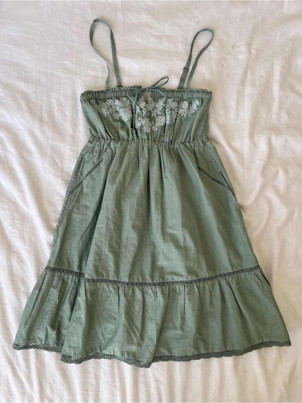 Hollister Sage Green Spaghetti Strap Sundress